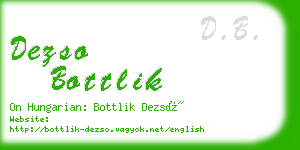 dezso bottlik business card